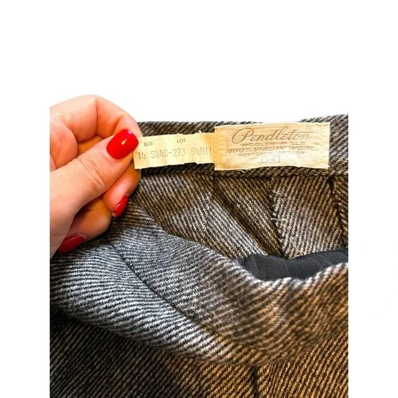 VTG Pendleton 100% Virgin Wool Lined Pencil Skirt Women's Gray 14 - Picture 3 of 10